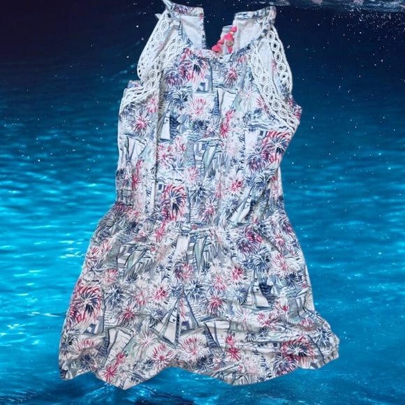 Lilly Pulitzer Blue and Pink Printed Romper
